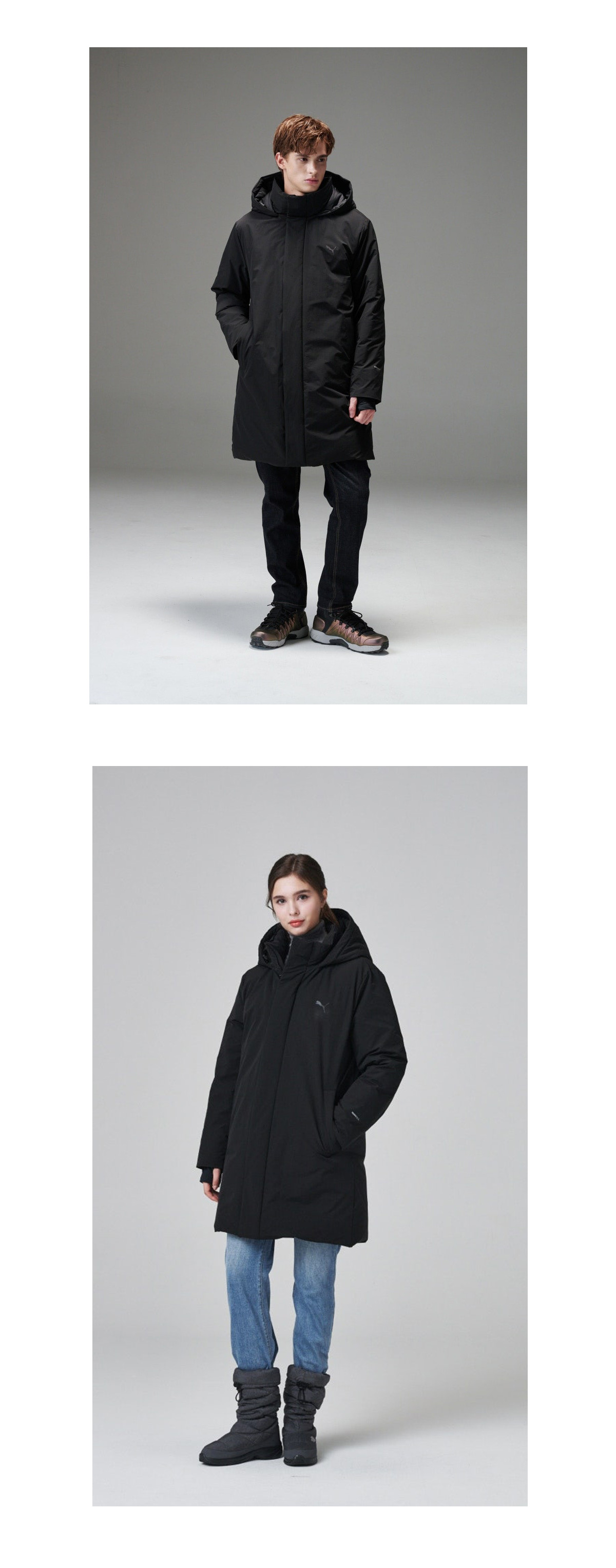 푸마 PUMA PU-6496 남녀공용 덕다운 하프 롱 패딩 자켓
